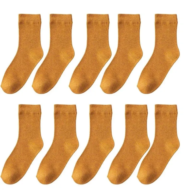 10 Pairs YIBATE Bamboo Fiber Socks - Breathable, Moisture-Wicking Women's Casual Socks