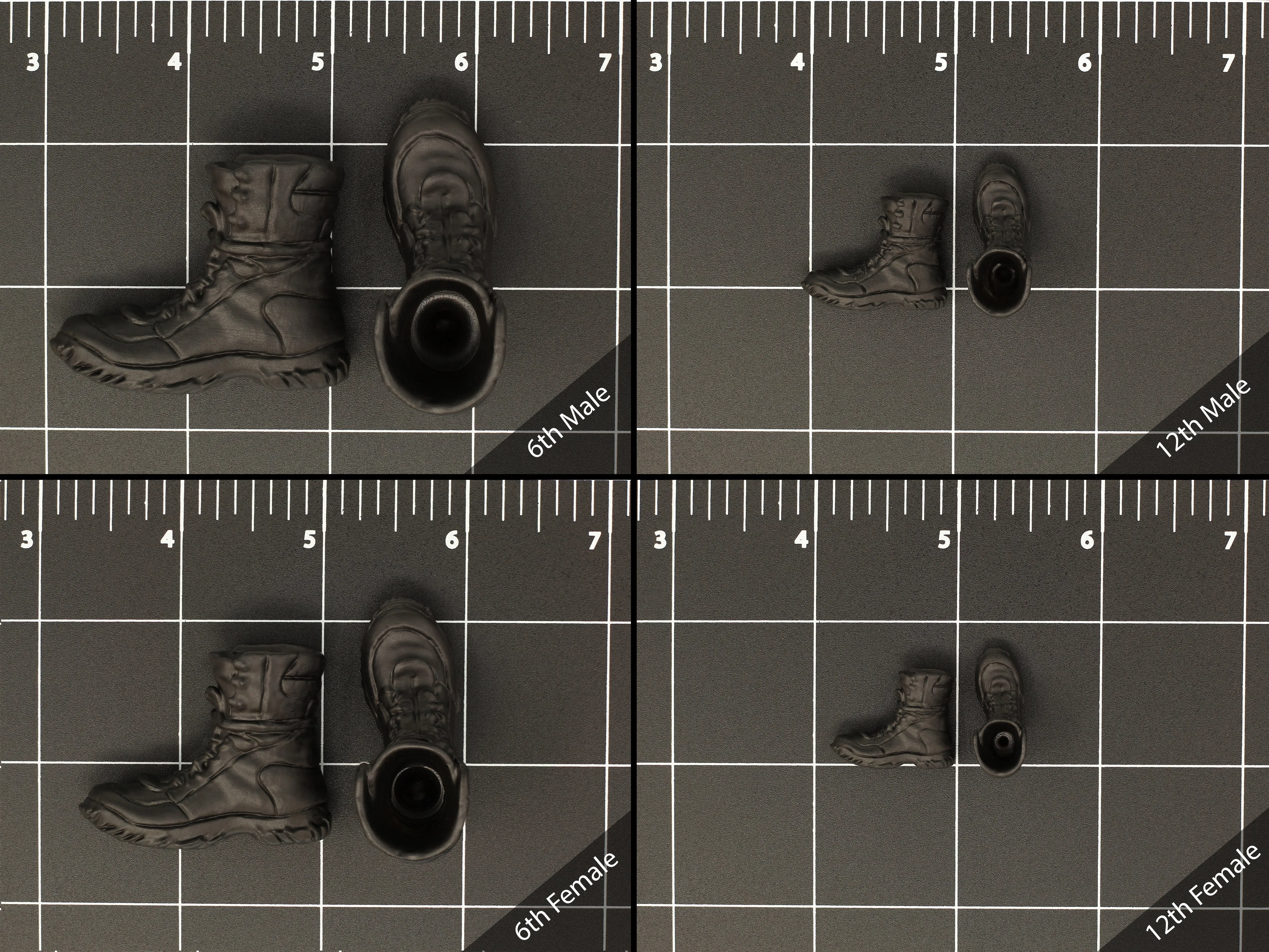 1/6 or 1/12 - Custom 3D - Rugged Boots (Peg Type)