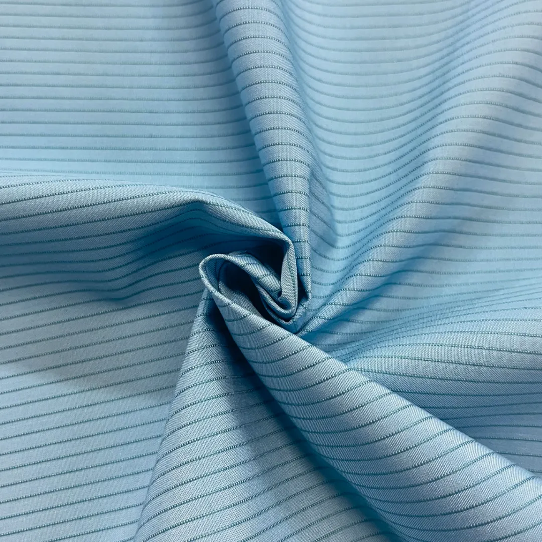 2-Layer WeatherTek Waterproof Breathable Laminate Fabric - Blue Stripes (Sold per Yard)