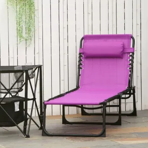 4-Level Adjustable Folding Beach Bed - Purple