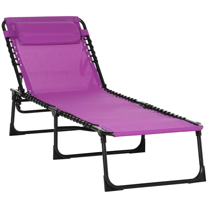 4-Level Adjustable Folding Beach Bed - Purple