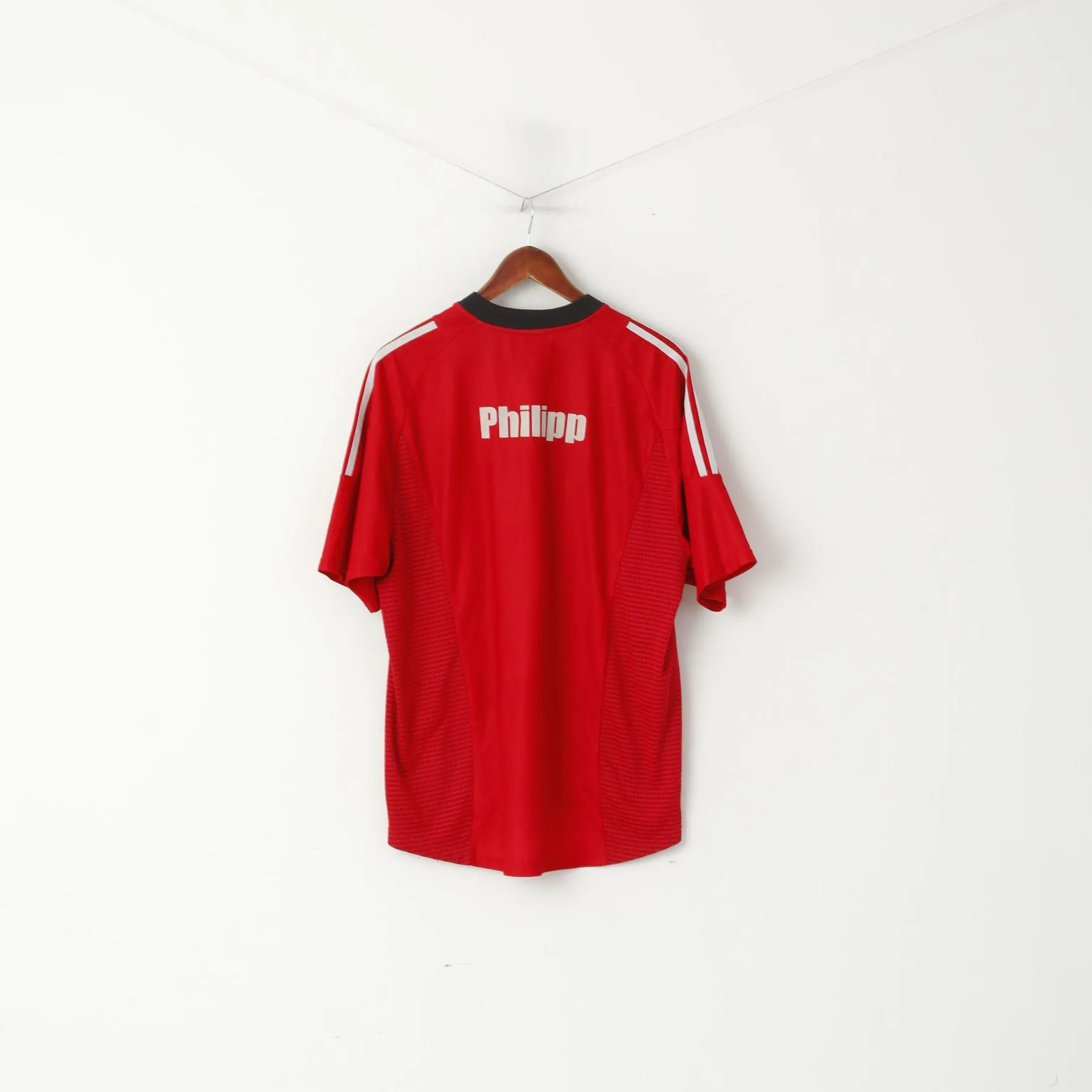 Adidas Bayer Leverkusen Men L Shirt Red Vintage Football Trikot Jersey Philipp Top