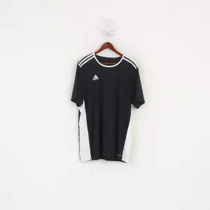 Adidas Men XXL Shirt Black Vintage Activewear Sport Football Jersey Top