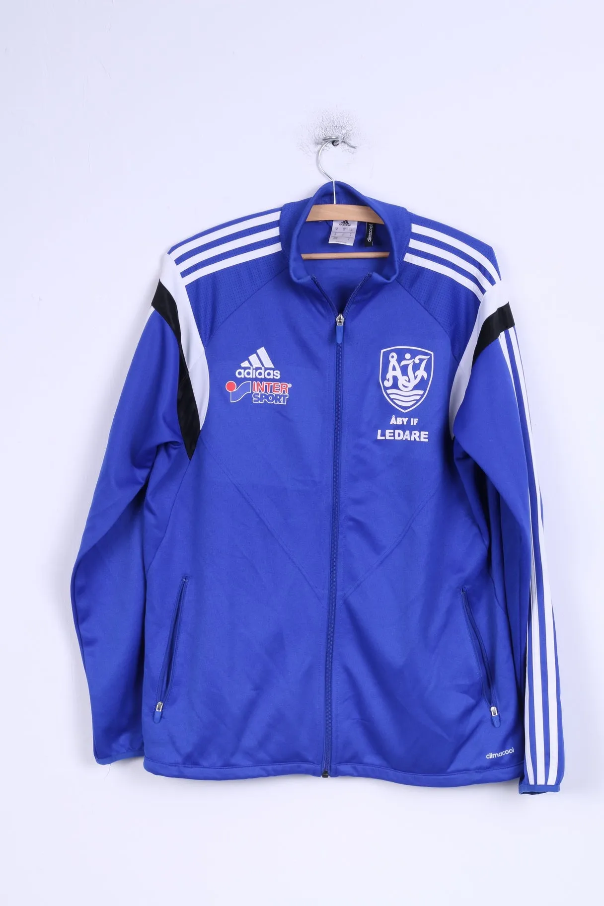 Adidas Mens M Sweatshirt Blue Åby IF ledare Football Zippered Training Sport Top