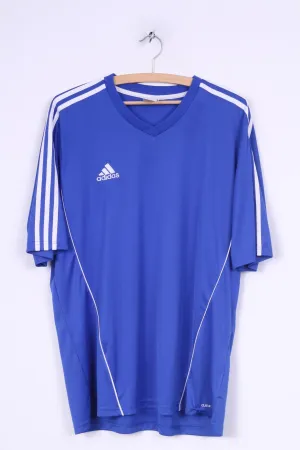 Adidas Mens XL Jersey Blue Shirt Sport Trening Top