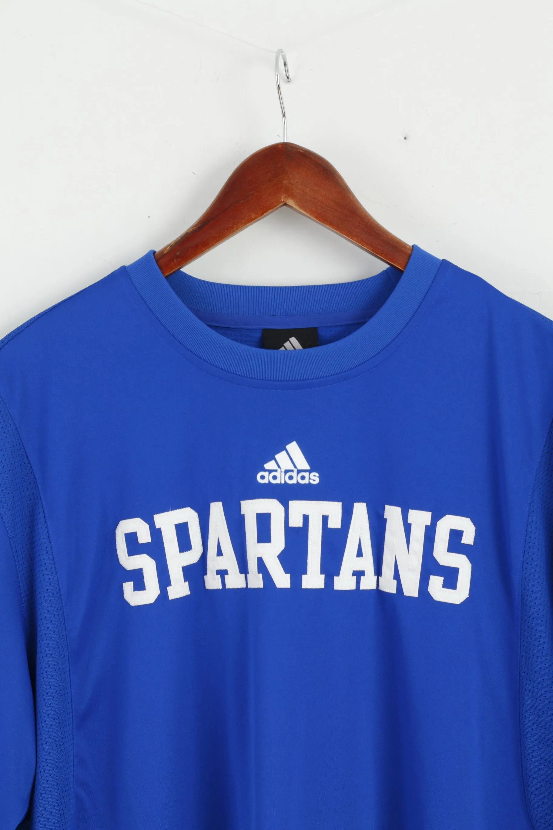 Adidas Team Mens L T- Shirt Blue Spartans Vintage MURRAY Rugby Top