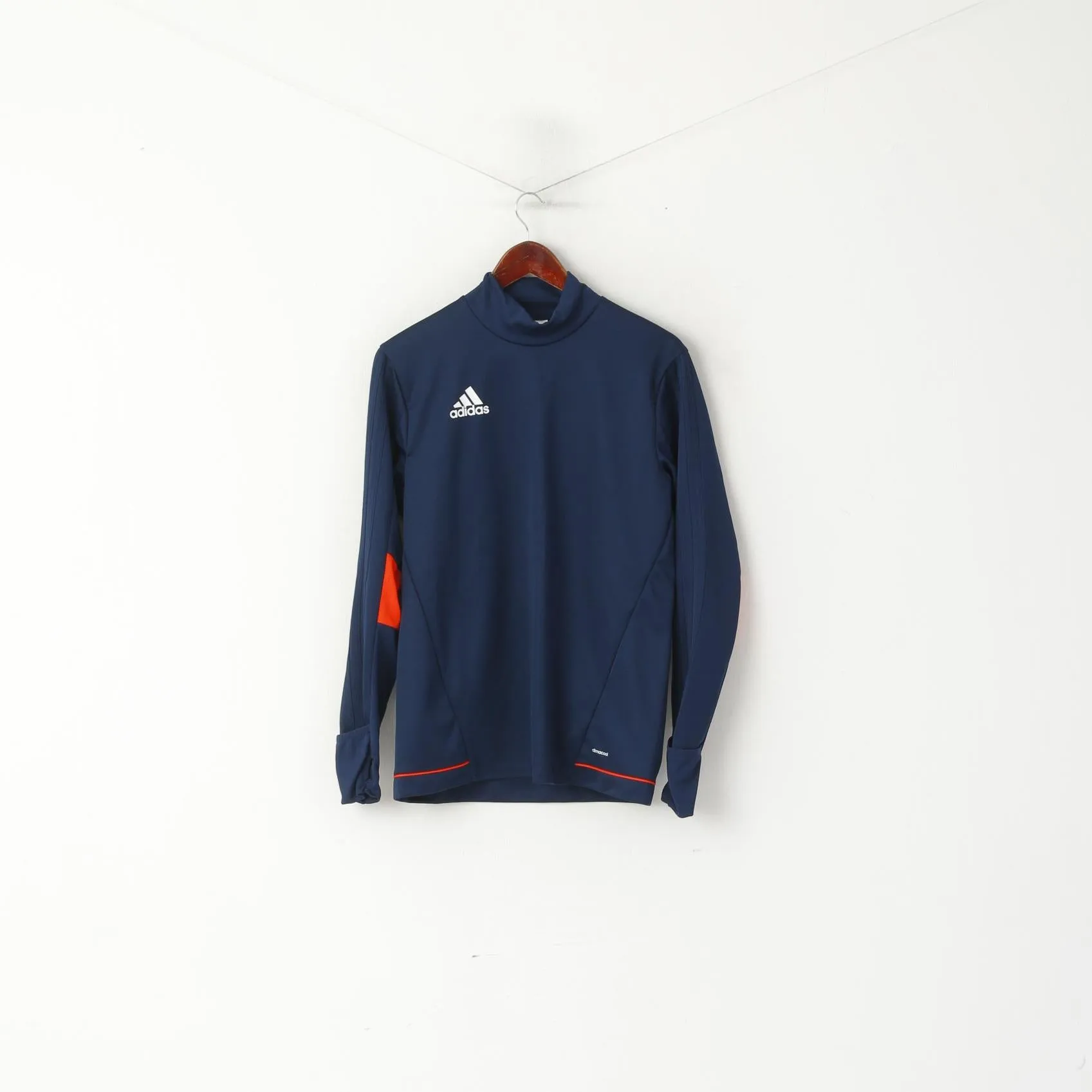 Adidas Youth 176 15-16 Age Shirt Navy Activewear Long Sleeve Climacool Top