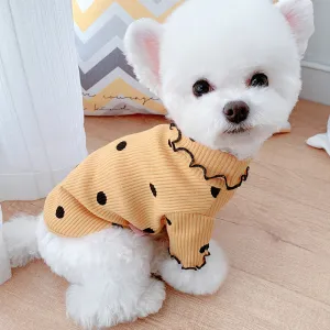 Adorable Polkadot Turtleneck Pet Shirt