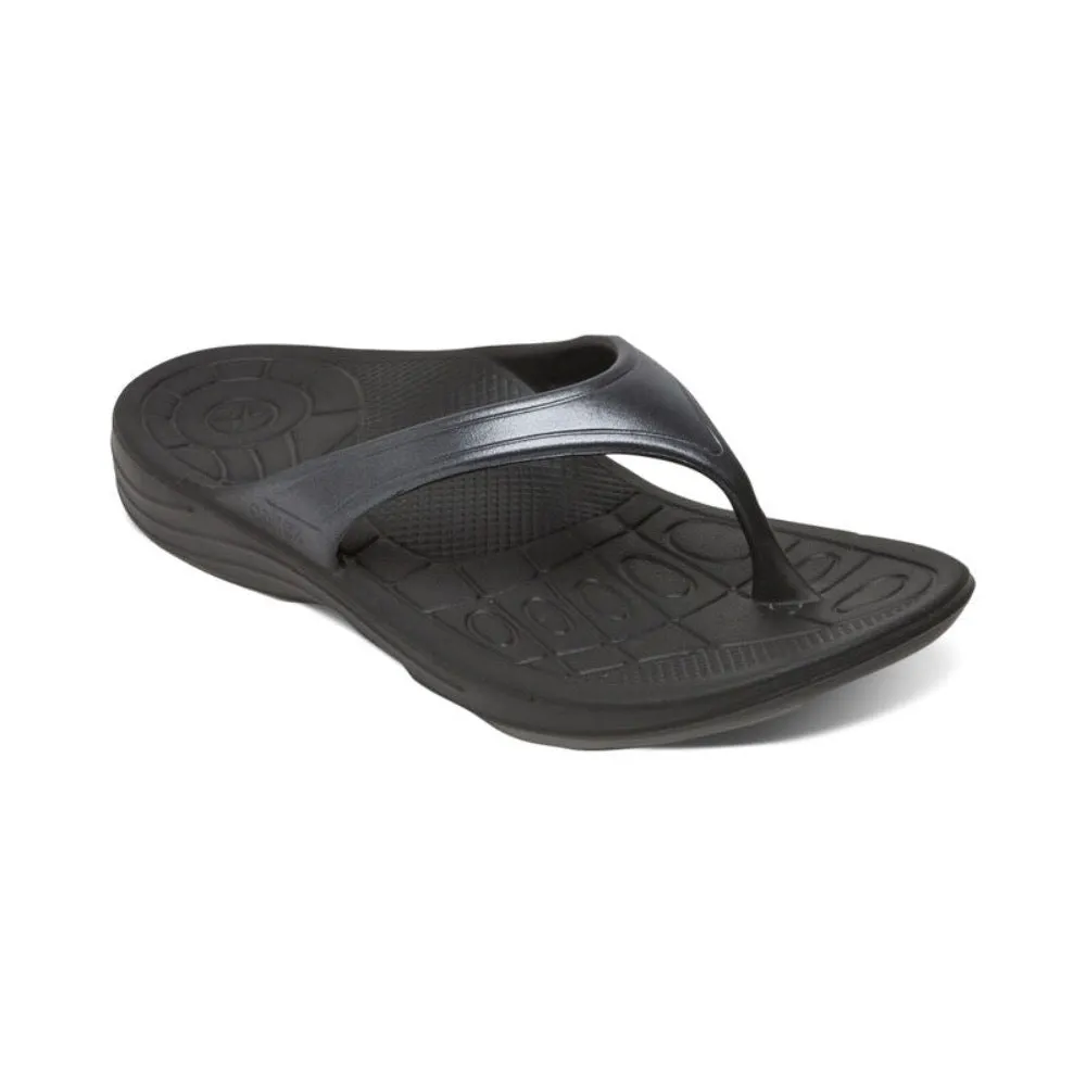 Aetrex Women's Fiji Orthotic Flips Black