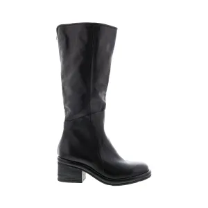 A.S.98 Lynton A95305-101 Womens Black Leather Zipper Knee High Boots