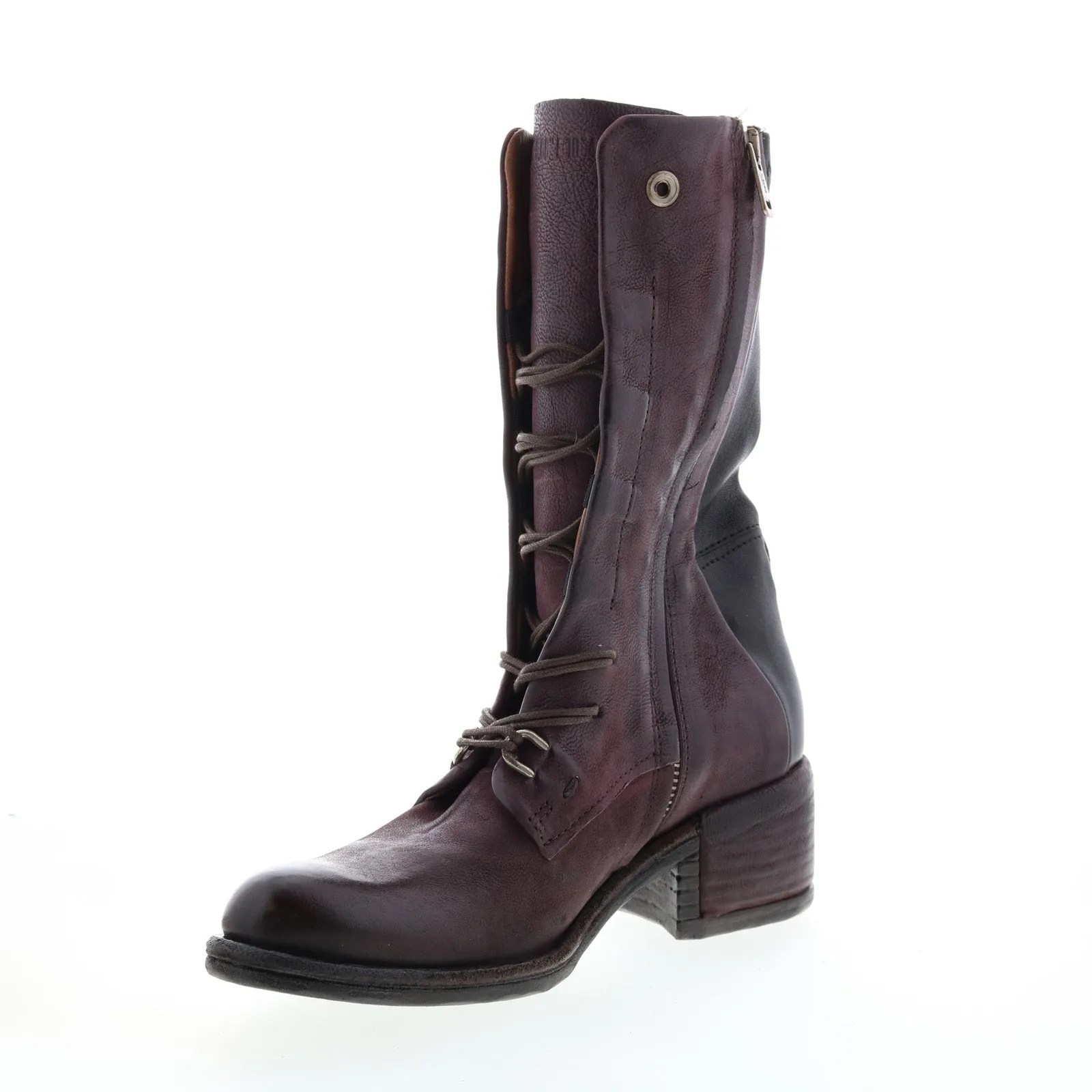 A.S.98 Opie 548213-201 Womens Burgundy Leather Lace Up Casual Dress Boots