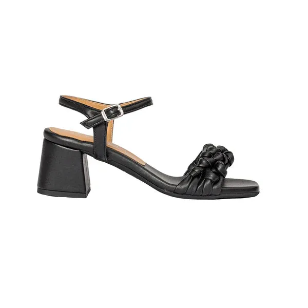 Ateliers Dali Black Leather Heeled Sandal