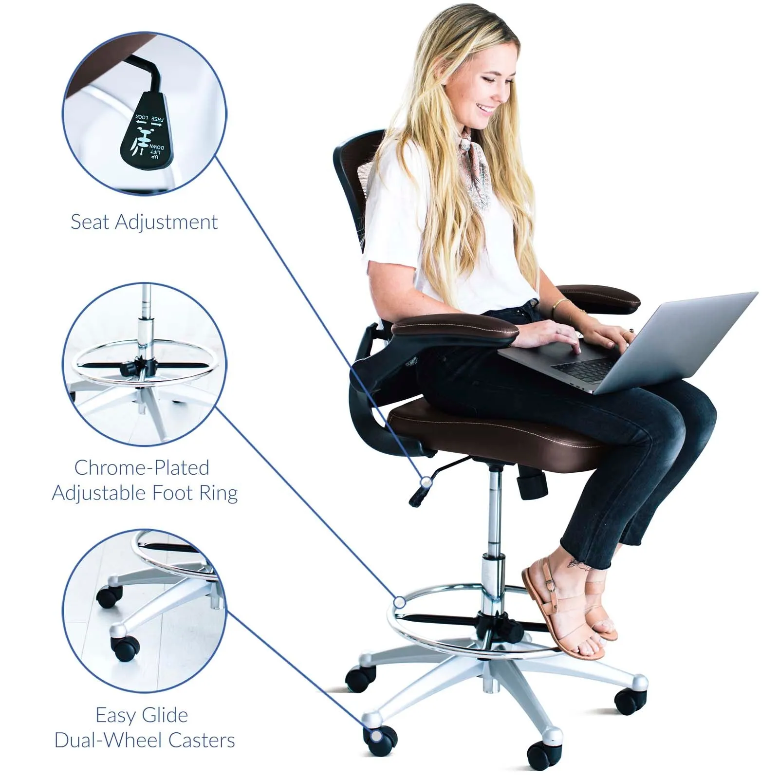 Attainment Vinyl Drafting Chair by Modway