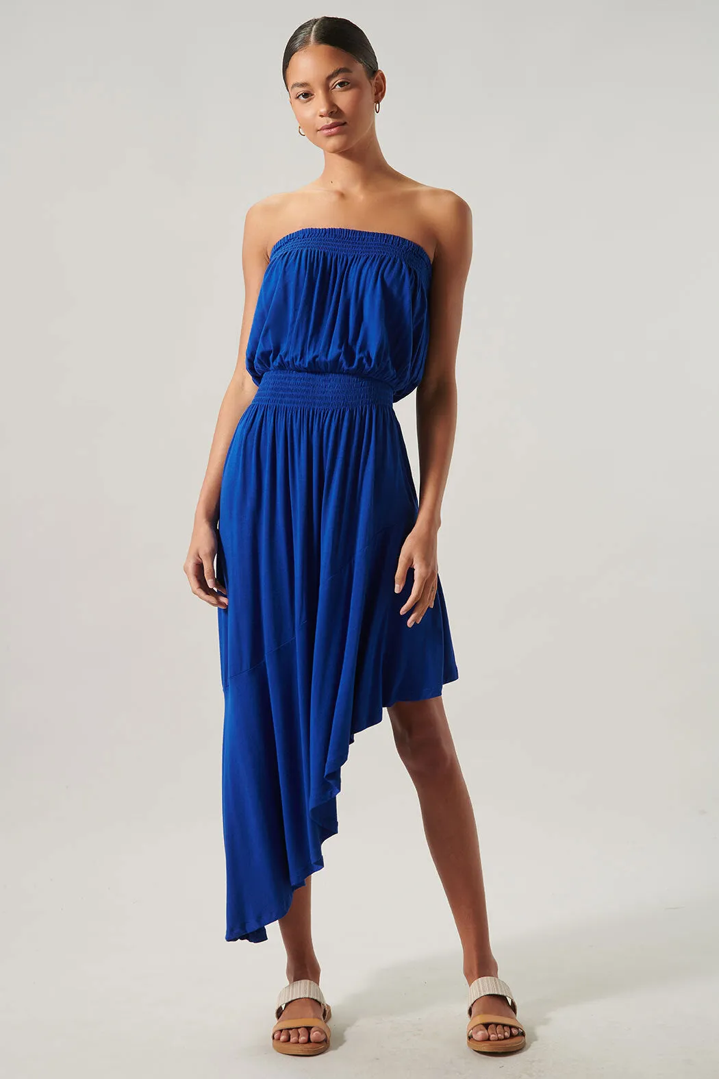 Ayanna Asymmetric Tube Midi Dress