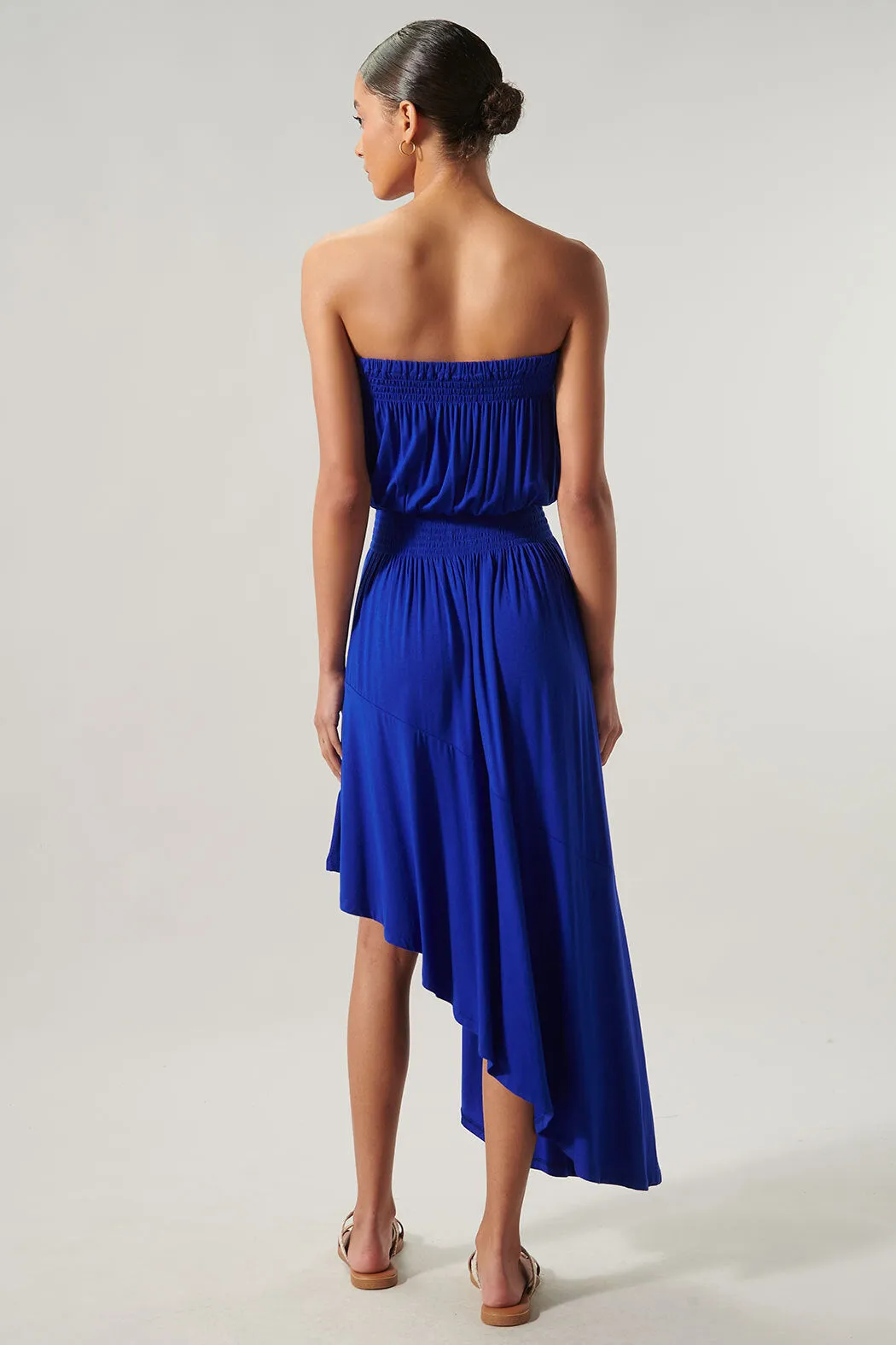 Ayanna Asymmetric Tube Midi Dress