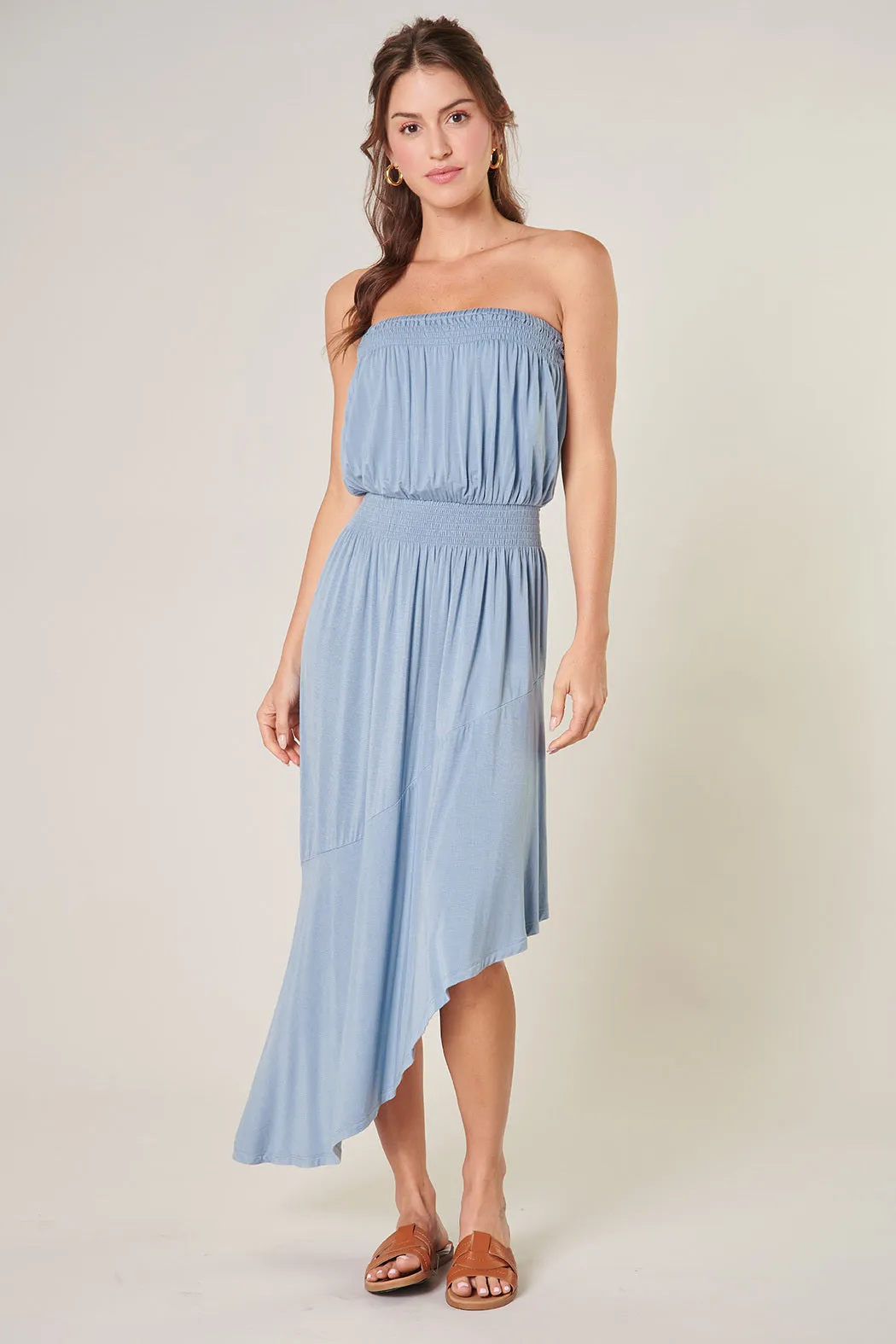 Ayanna Asymmetric Tube Midi Dress