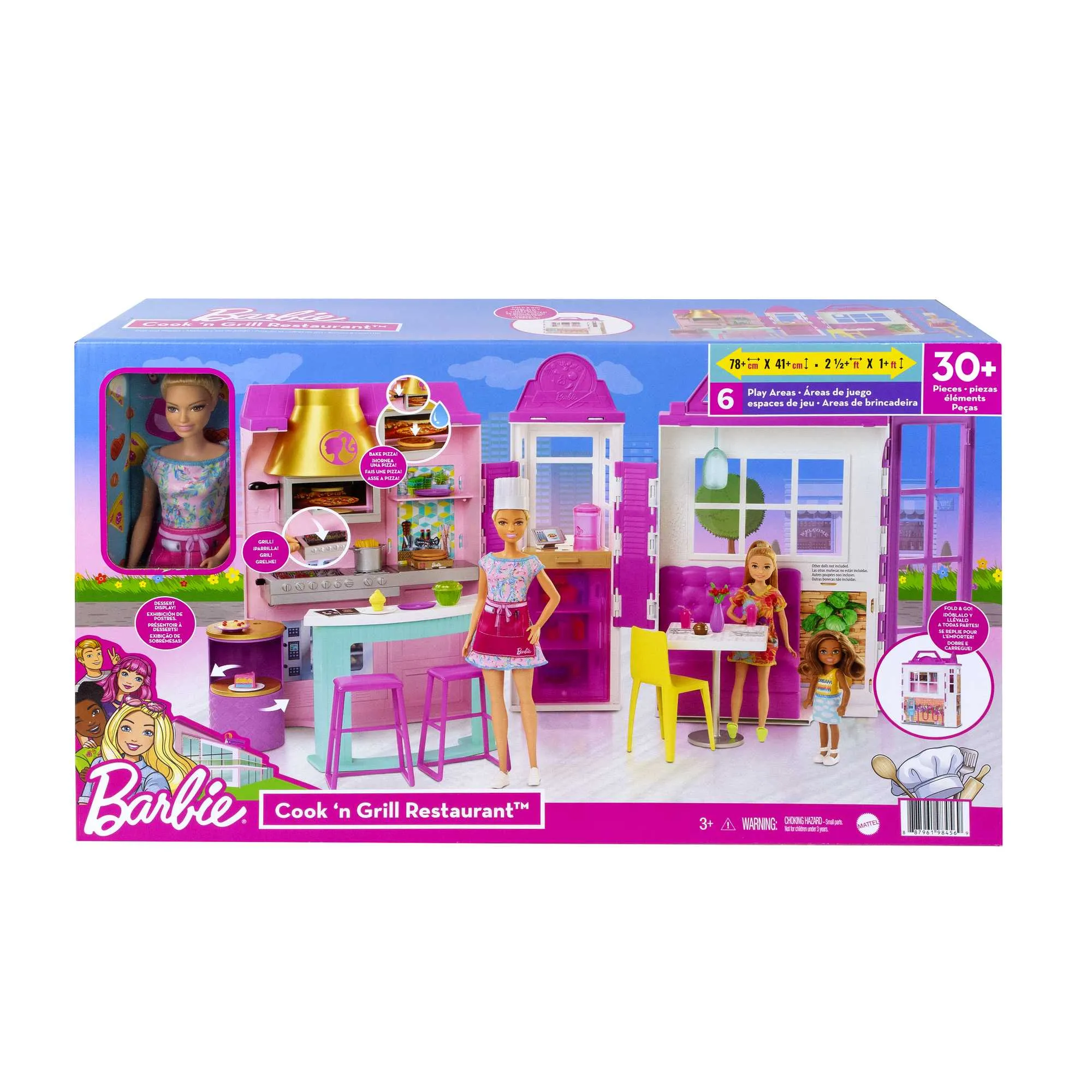 Barbie Cook ‘n Grill Restaurant Doll And Playset