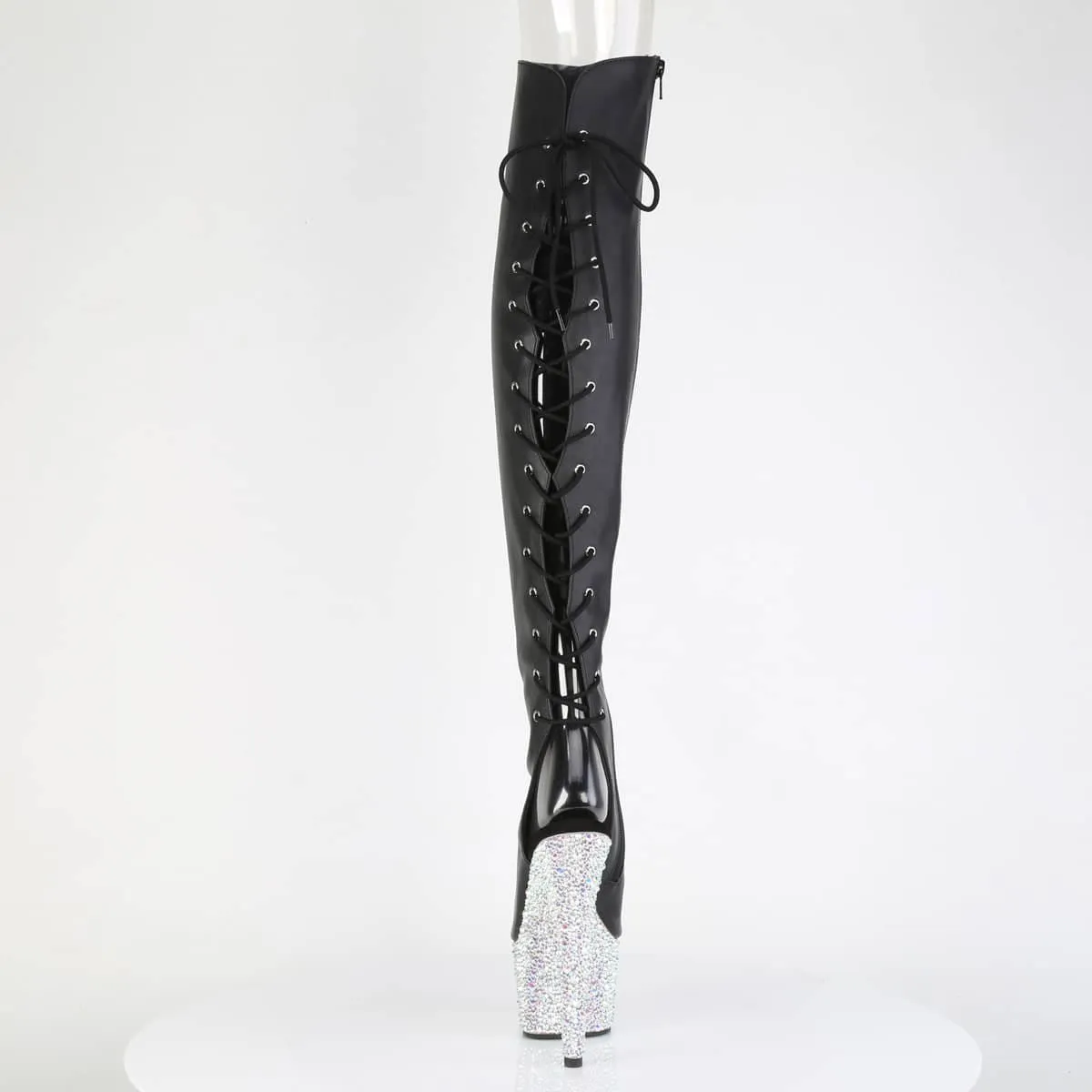 BEJEWELED-3019MS-7 Glitter Thigh High Platform Boots