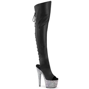 BEJEWELED-3019MS-7 Glitter Thigh High Platform Boots