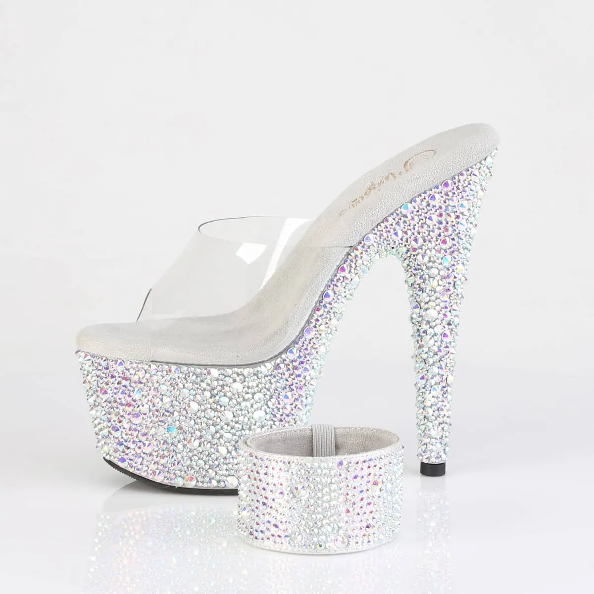 BEJEWELED-712MS Glitter Slide High Heel