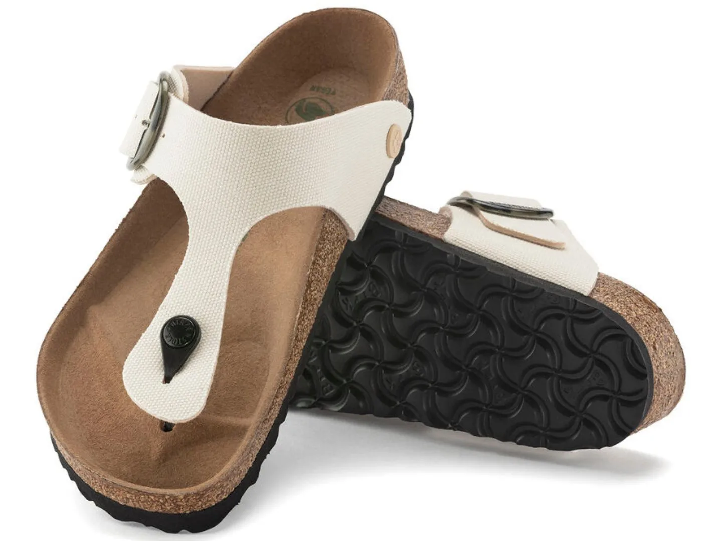 Birkenstock: Gizeh Big Buckle Eggshell Canvas Regular Width