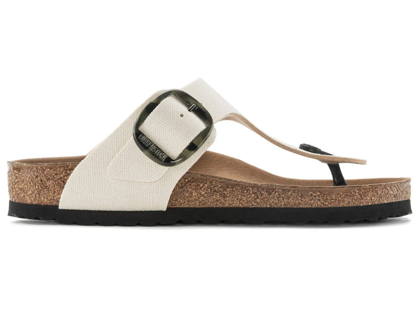 Birkenstock: Gizeh Big Buckle Eggshell Canvas Regular Width