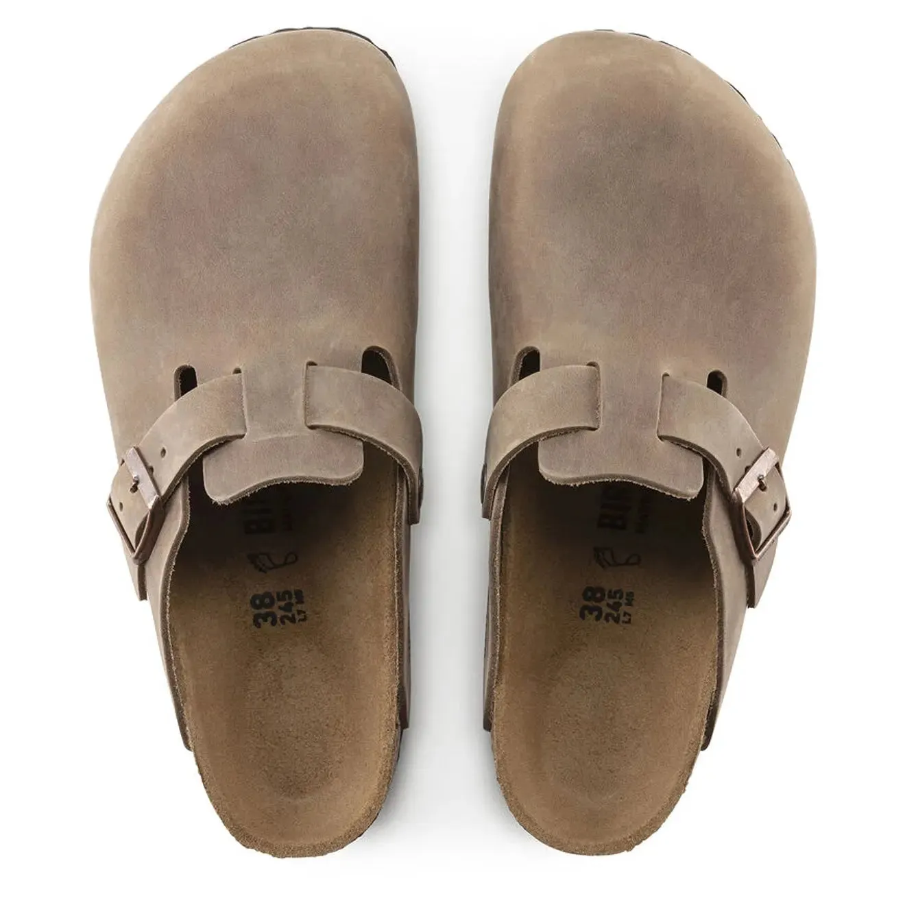 Birkenstock Boston Clogs - Premium Oiled Leather in Rich Tobacco Brown, Regular Fit