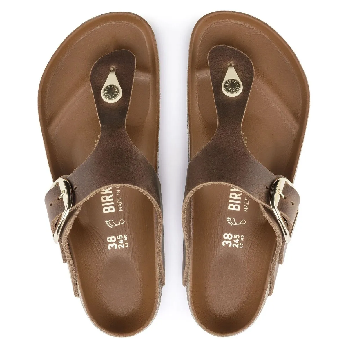 Birkenstock Women's Gizeh Big Buckle Cognac Leather