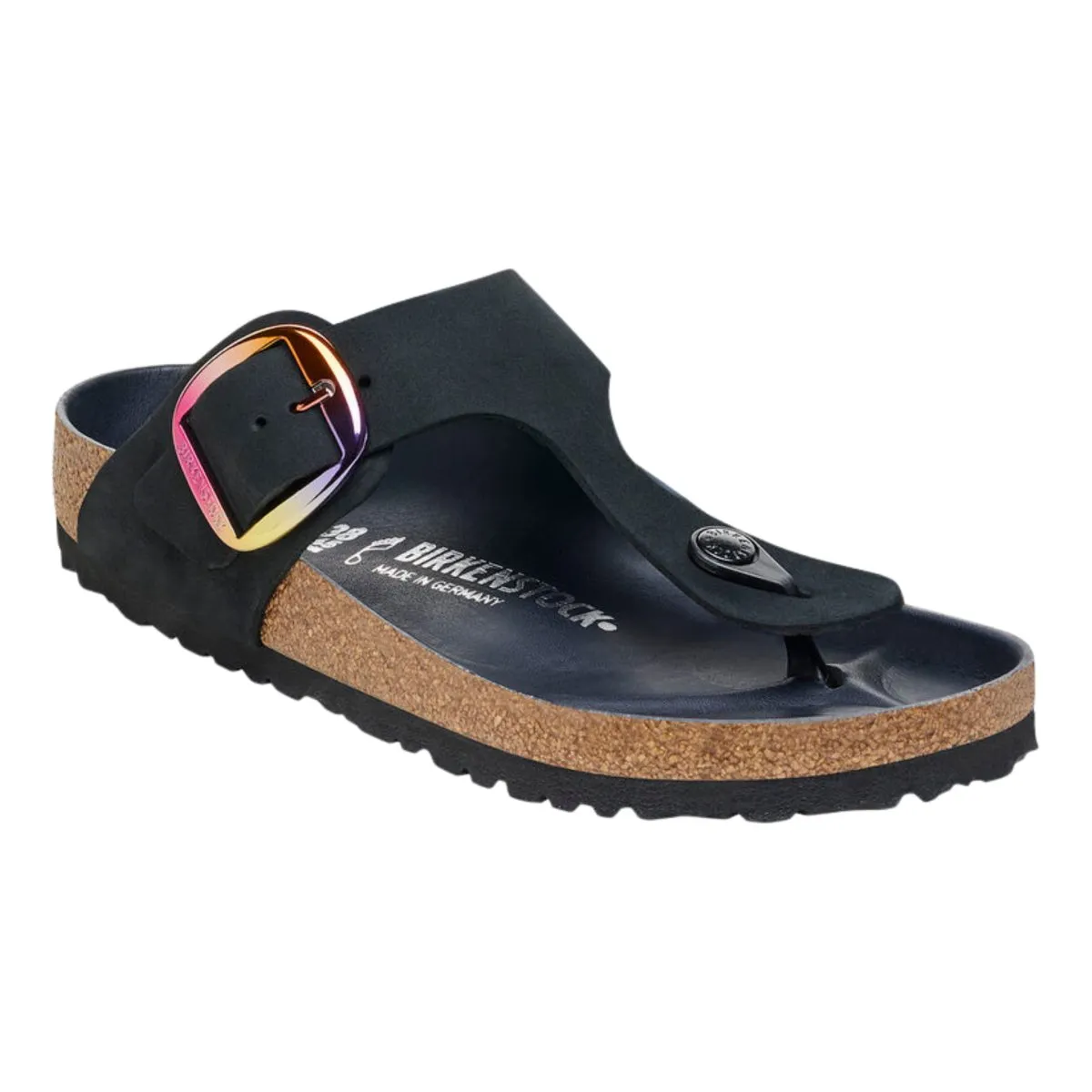 Birkenstock Women's Gizeh Big Buckle Iridescent Black Nubuck