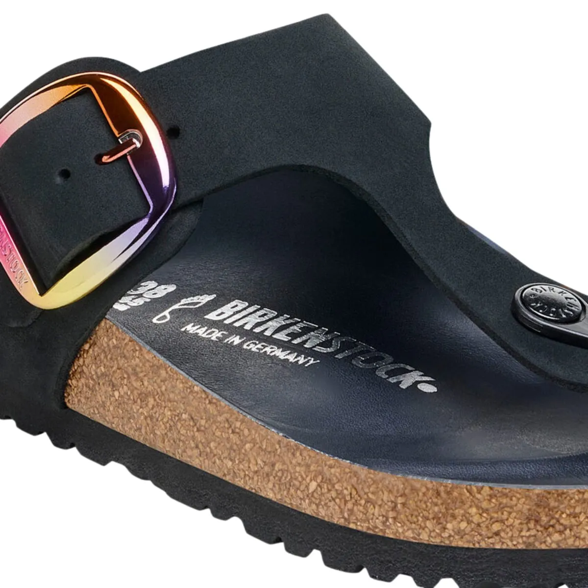 Birkenstock Women's Gizeh Big Buckle Iridescent Black Nubuck