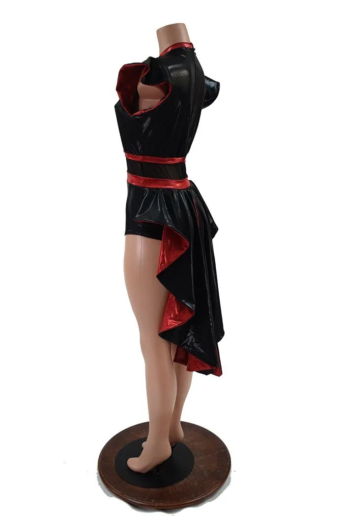 Black & Red Tuxedo Back Romper