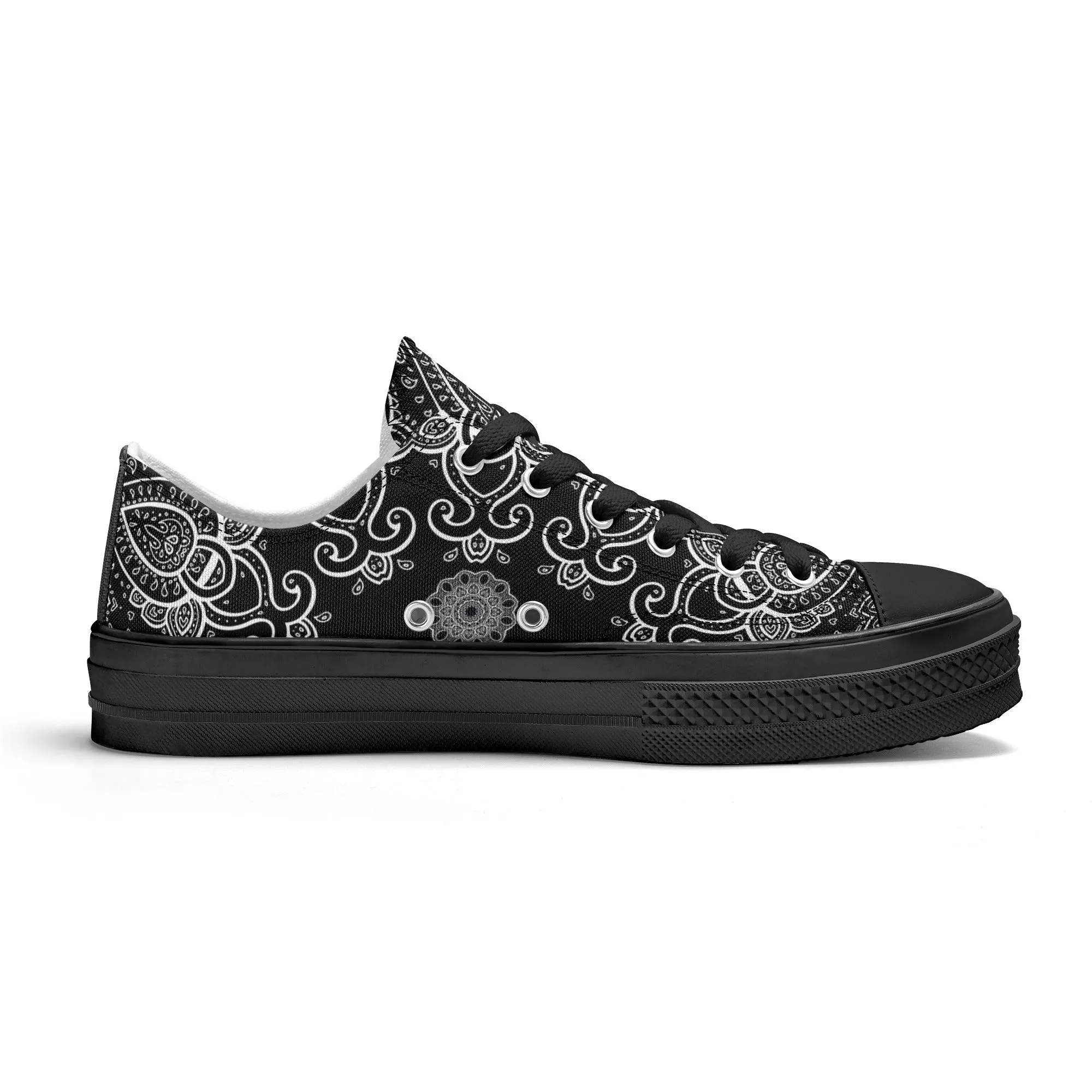 Black & White Abstract Design Pattern - Mens Classic Low Top Canvas Shoes for Footwear Lovers