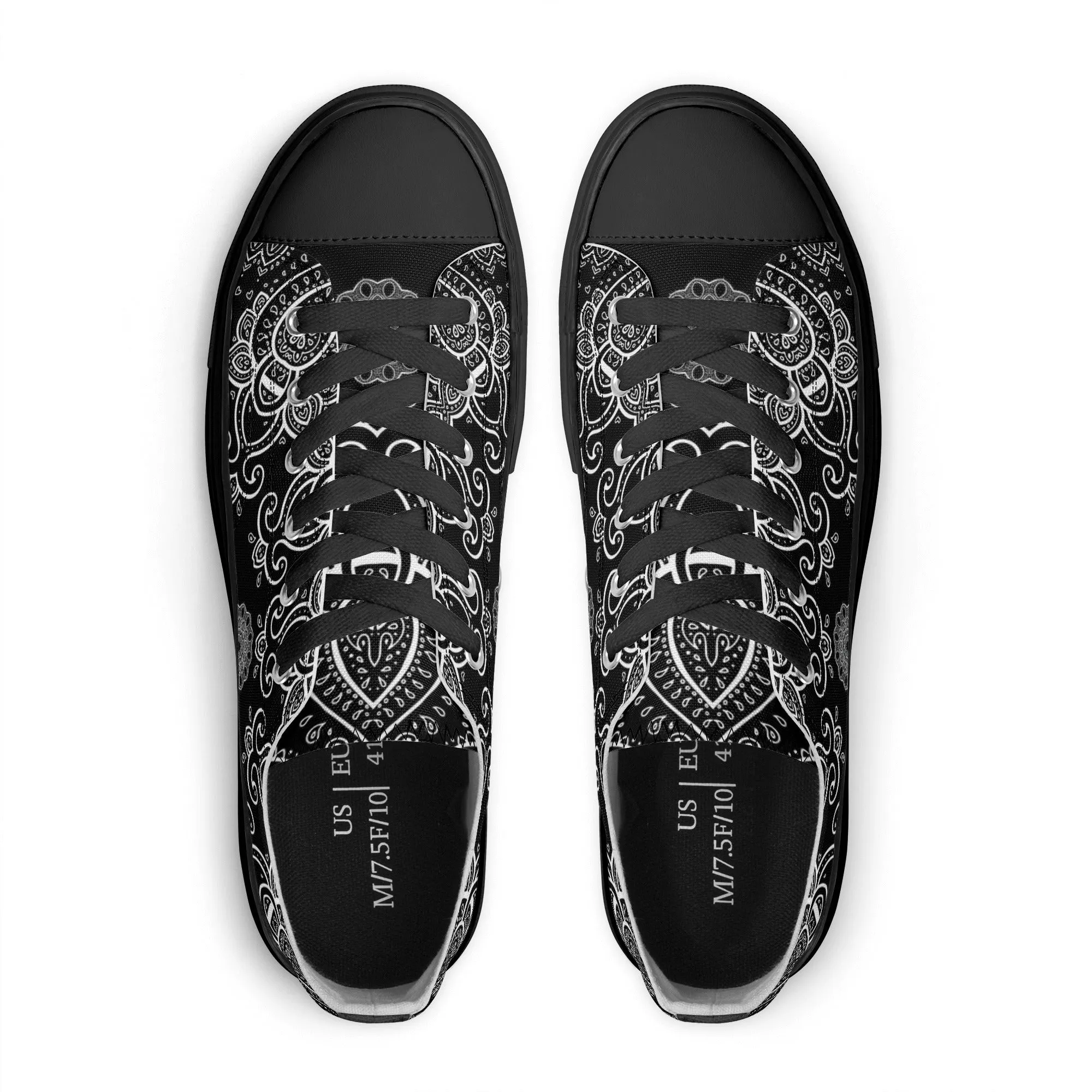 Black & White Abstract Design Pattern - Mens Classic Low Top Canvas Shoes for Footwear Lovers