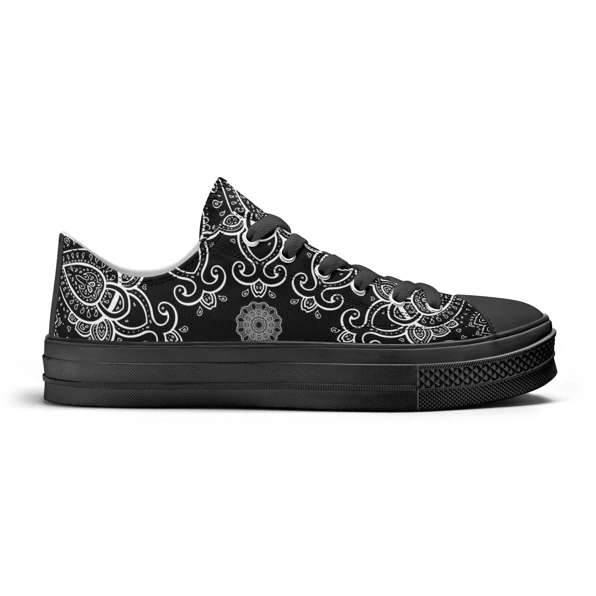 Black & White Abstract Design Pattern - Mens Classic Low Top Canvas Shoes for Footwear Lovers