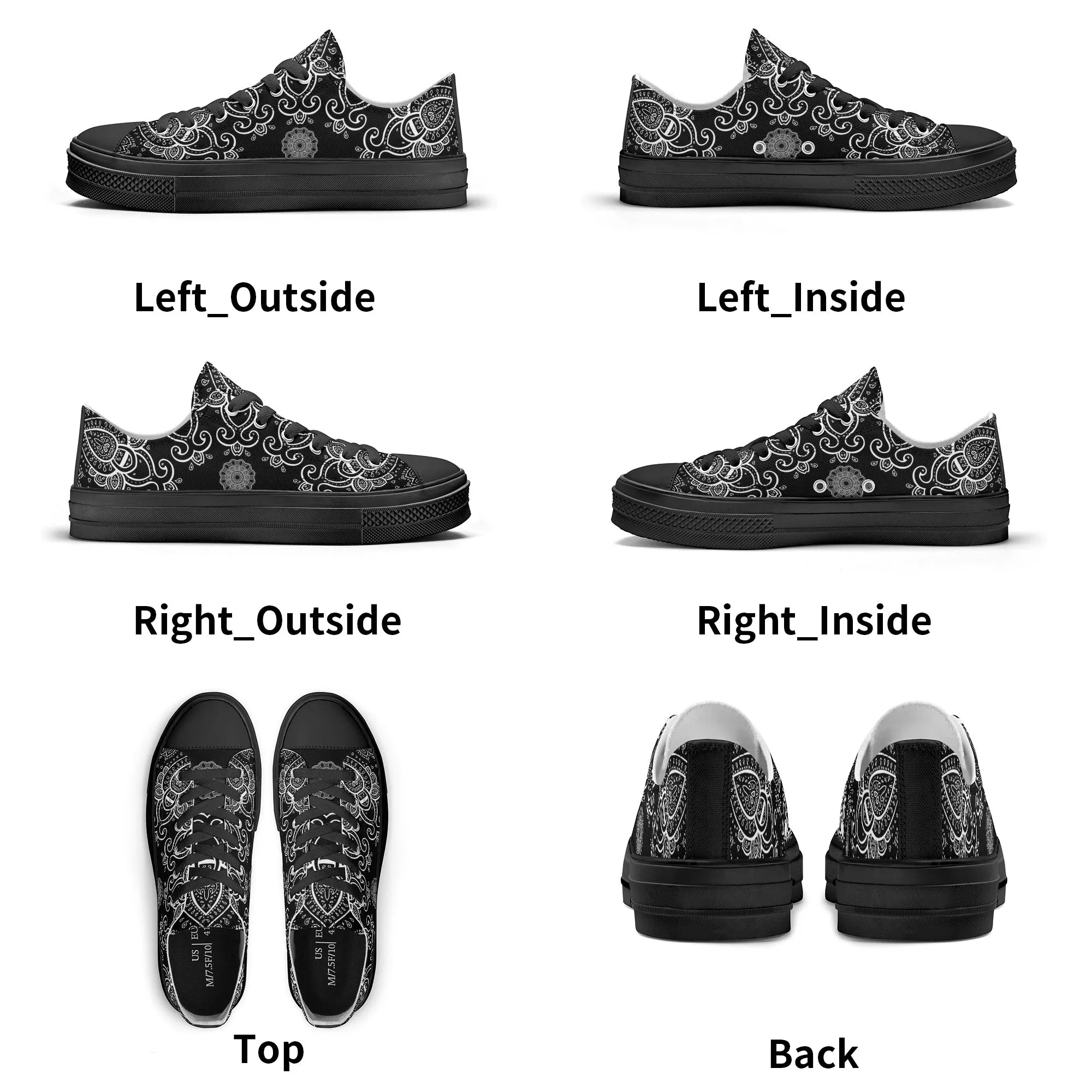 Black & White Abstract Design Pattern - Mens Classic Low Top Canvas Shoes for Footwear Lovers