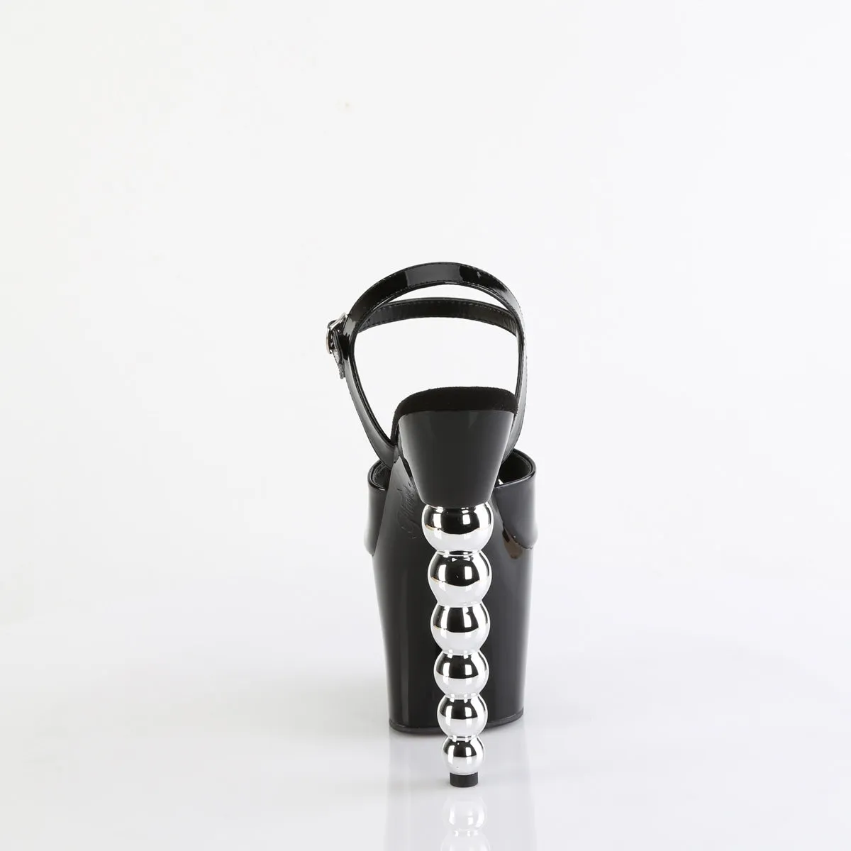 BLISS-709 Black Platform 7 Inch Beaded Heel Stripper Sandal