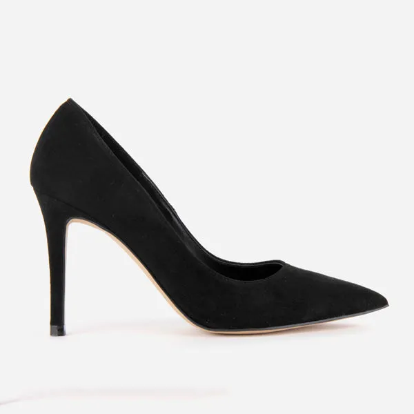 *BRAMARE - black suede, 9cm size UK 2