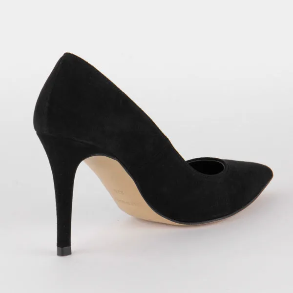 *BRAMARE - black suede, 9cm size UK 2