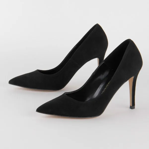 *BRAMARE - black suede, 9cm size UK 2