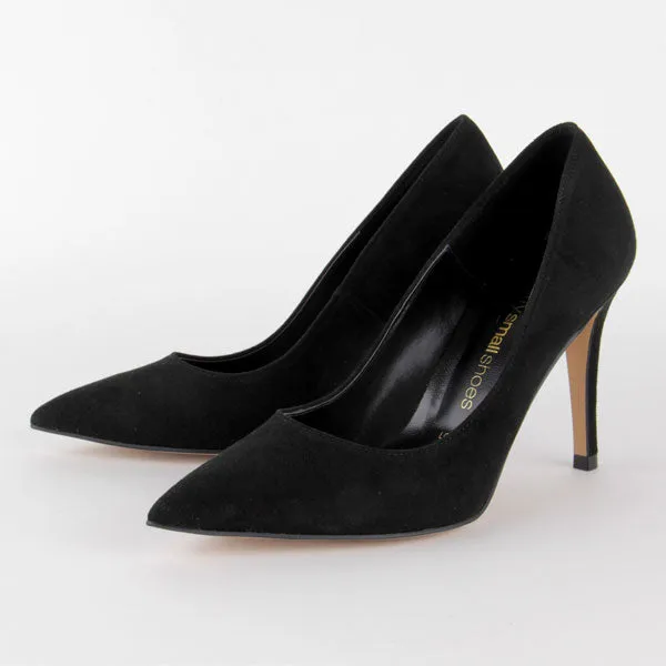 *BRAMARE - black suede, 9cm size UK 2