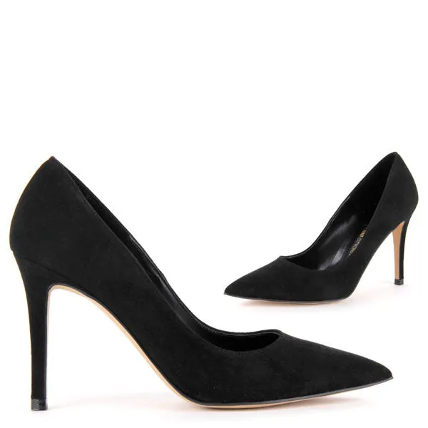 *BRAMARE - black suede, 9cm size UK 2