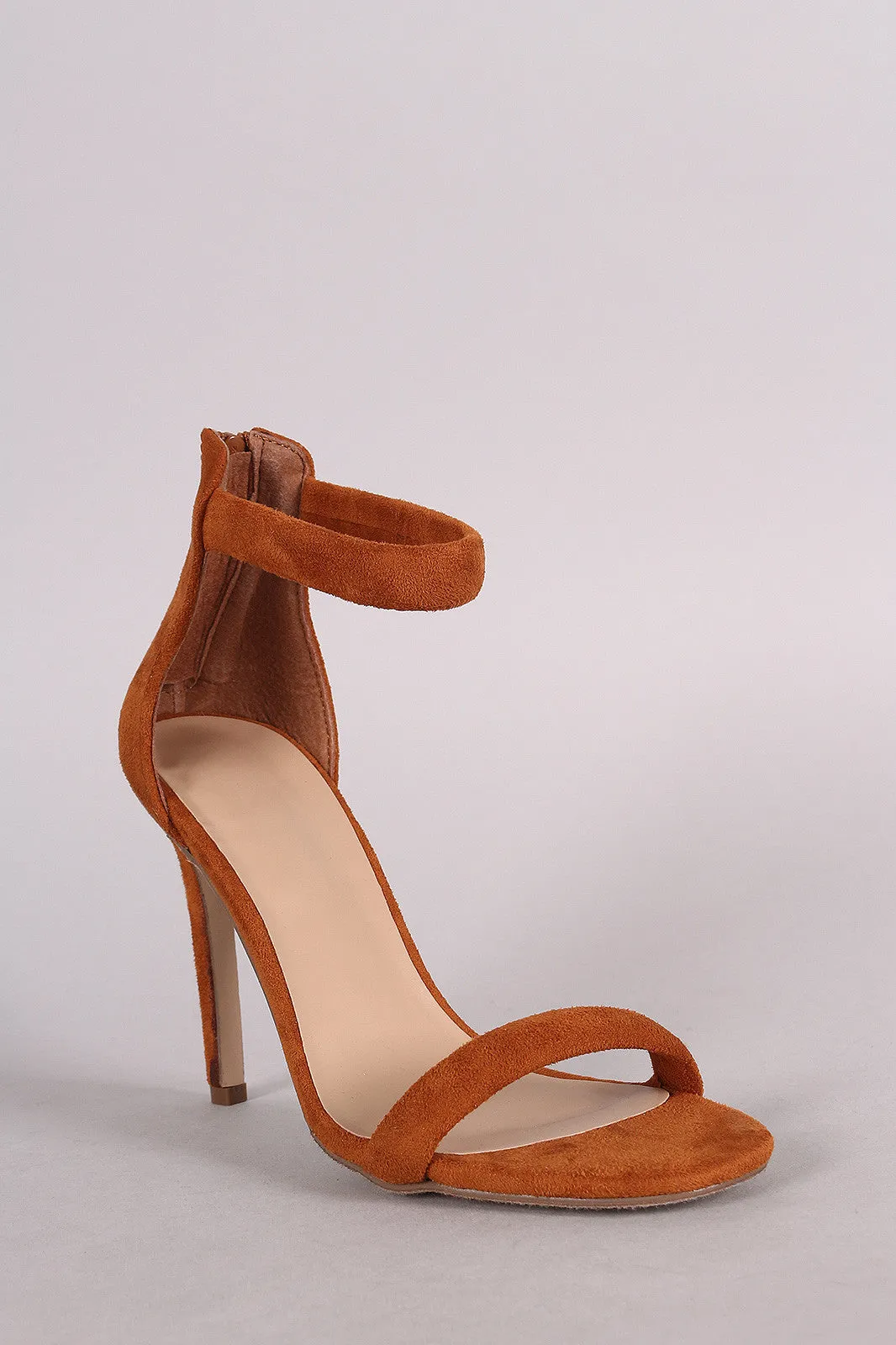 Breckelle Suede Open Toe Stiletto Heel