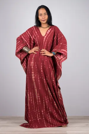 Burgundy tie dye kaftan