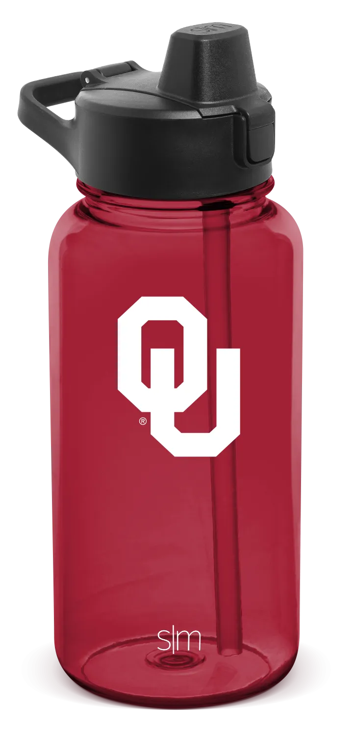 Collegiate Plastic Summit Water Bottle with Simple Flip Straw Lid