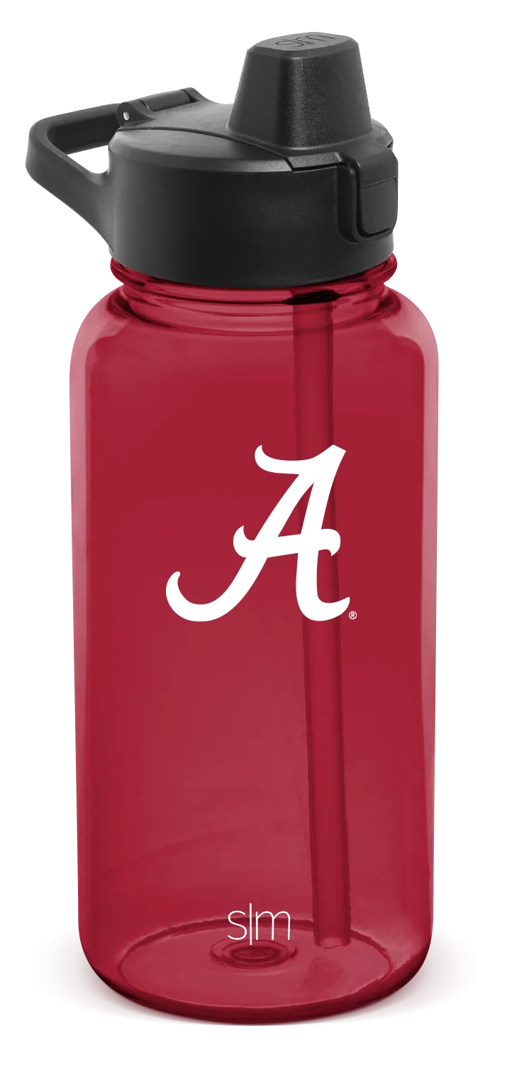 Collegiate Plastic Summit Water Bottle with Simple Flip Straw Lid