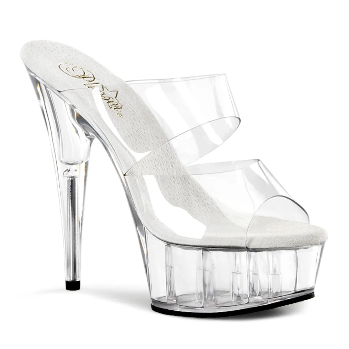 DELIGHT-602 Clear Platform 6 Inch Heels