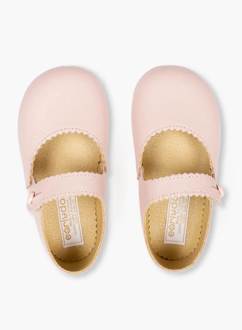 Premium Baby Pink Emma Leather Pre-Walker Shoes for Infants