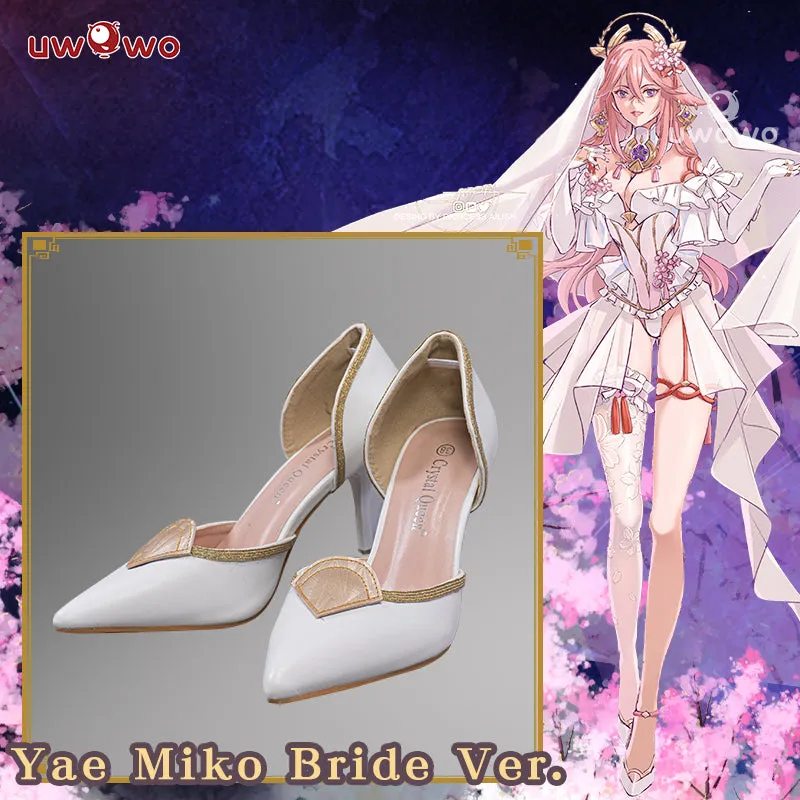 Exclusive Authorization Uwowo X Ailish: Genshin Impact Fanart Yae Miko Bride Ver. Cosplay Shoes