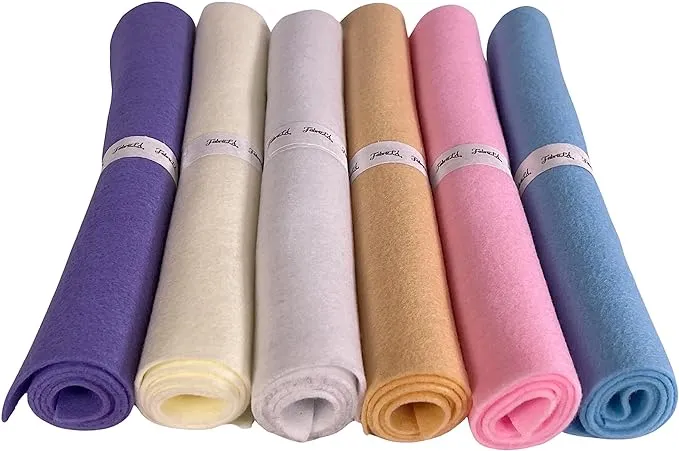 FabricLA Craft Felt Rolls 6 Pieces Non-Woven Soft Felt Material - Acrylic Felt Roll for DIY Craftwork, Sewing and Patchwork - Many Colors