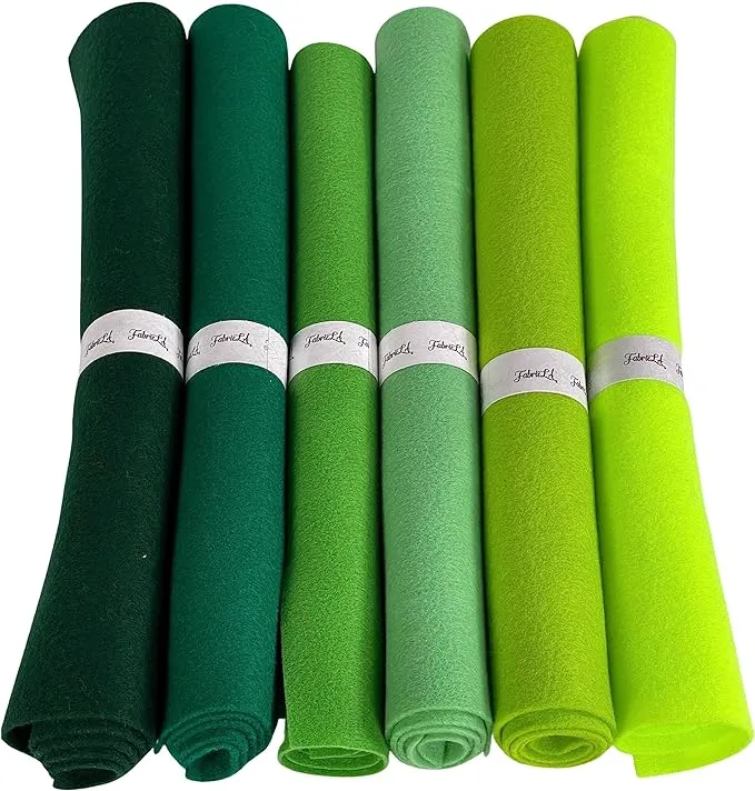 FabricLA Craft Felt Rolls 6 Pieces Non-Woven Soft Felt Material - Acrylic Felt Roll for DIY Craftwork, Sewing and Patchwork - Many Colors